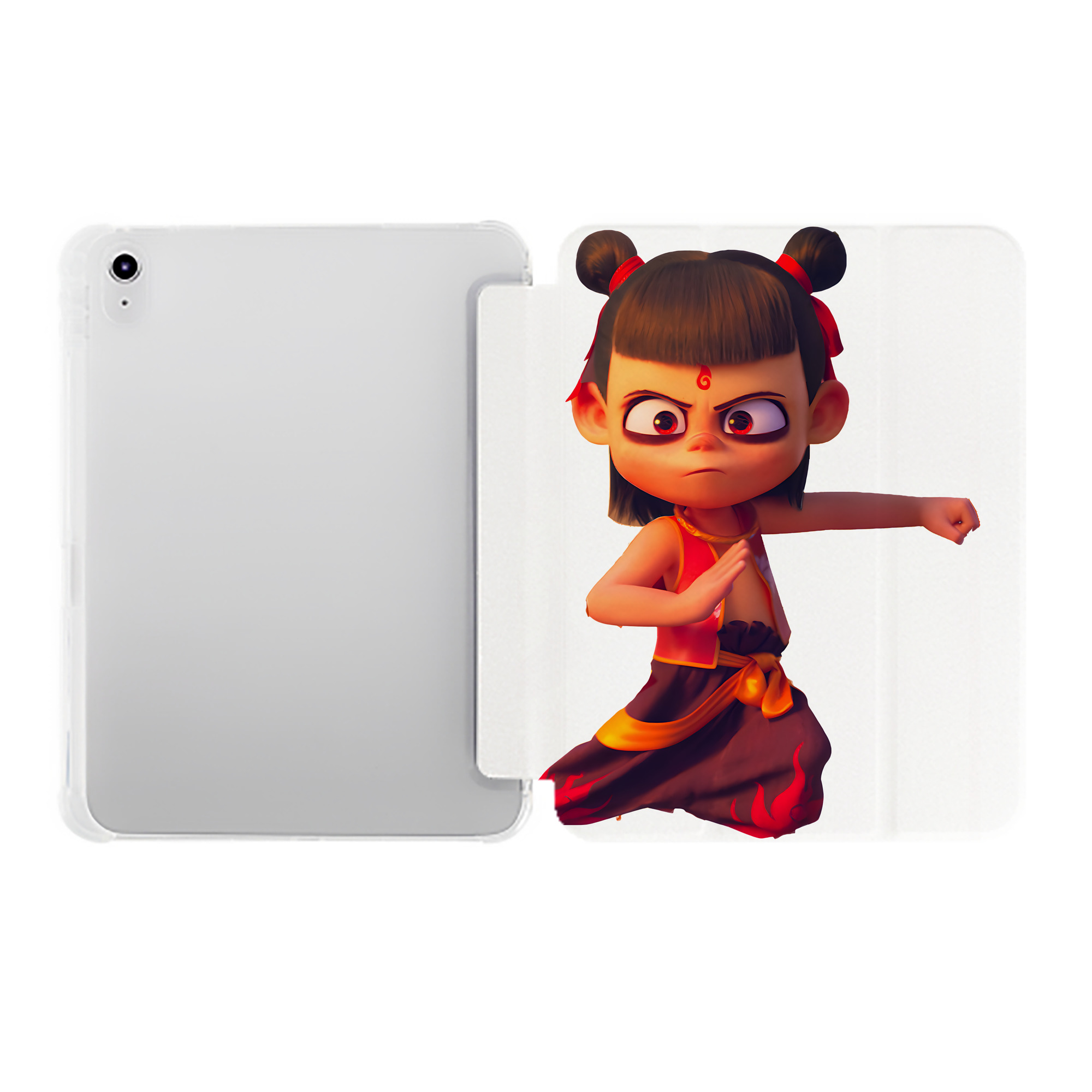 （画像用） Ne Zha 2 ナタ 魔童の大暴れ IPad ケース ペン収納付き 三つ折りスタンド PUレザー×シリコン 対応機種9.5/10.5/10.9インチ